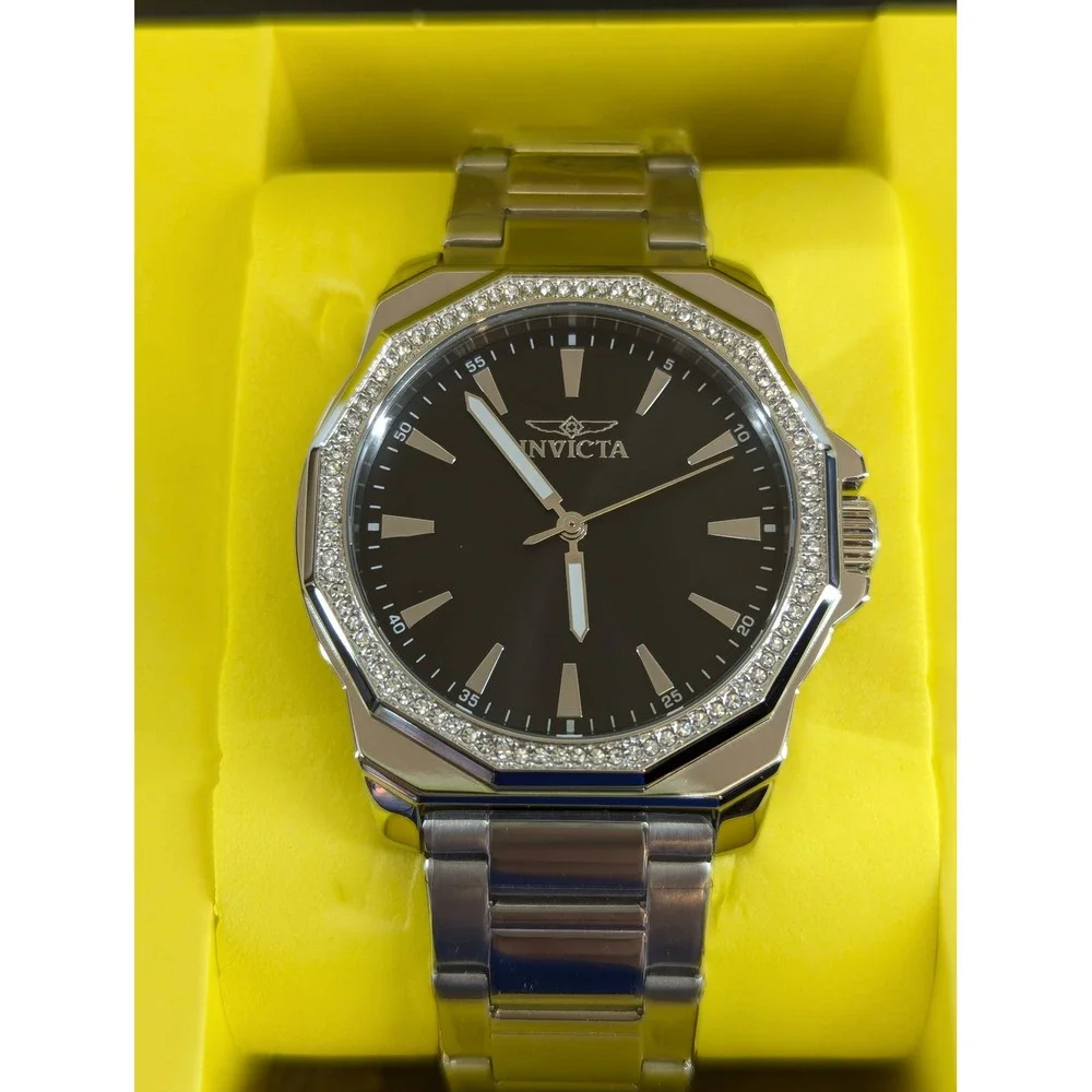 Invicta Speedway 49103 Mens Watch 42mm Steel Crystal Bezel Black Dial Quartz